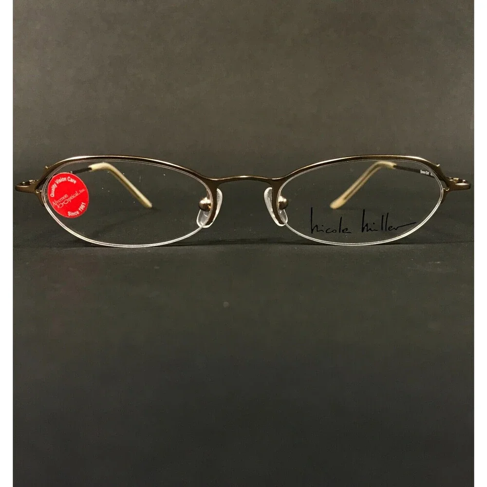 Nicole Miller Eyeglasses Frames Kimono Serene Gold Round Half Rim 49-18-135